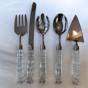 Godinger 5 Piece Crystal Handled Serving Set